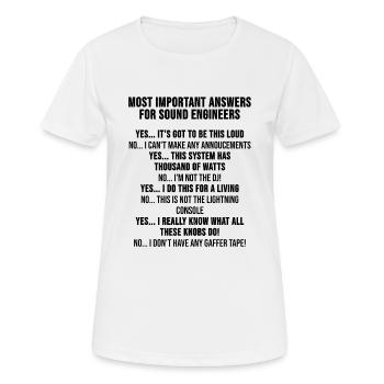 Tontechniker Mischpult Ton Soundsystem Geschenk - Frauen T-Shirt atmungsaktiv - Weiß - Vorne - AI Model Female 172 dark (172cm)