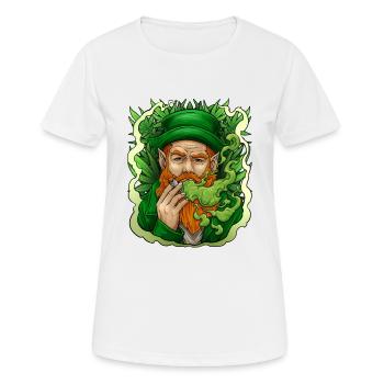 Kobold-rauchender Unkraut-St Patrick Tag lustig - Frauen T-Shirt atmungsaktiv - Weiß - Vorne - AI Model Female 172 dark (172cm)