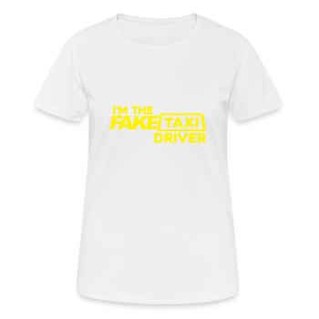 lustiges gefälschtes Taxi Geschenk - Frauen T-Shirt atmungsaktiv - Weiß - Vorne - AI Model Female 172 dark (172cm)