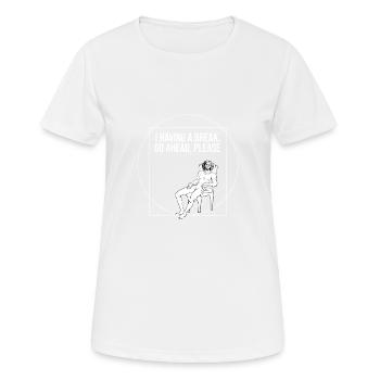 funny vitruvian man sitting gift - Women's Breathable T-Shirt - white - Front - AI Model Female 172 dark (172cm)