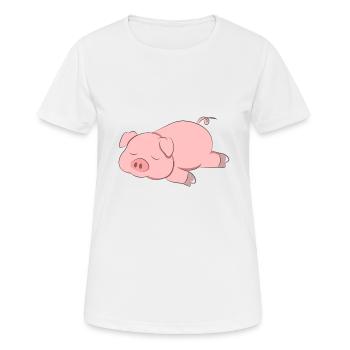 Pig Chill - Frauen T-Shirt atmungsaktiv - Weiß - Vorne - AI Model Female 172 dark (172cm)