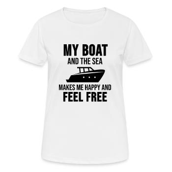 Bateau yacht voilier voilier yacht cadeau - T-shirt respirant Femme - blanc - Devant - AI Model Female 172 dark (172cm)