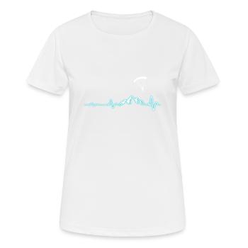 cadeau de battement de coeur de parachute - T-shirt respirant Femme - blanc - Devant - AI Model Female 172 dark (172cm)