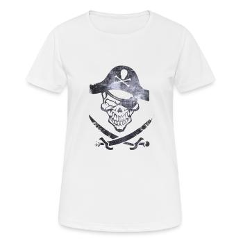 pirate - T-shirt respirant Femme - blanc - Devant - AI Model Female 172 dark (172cm)