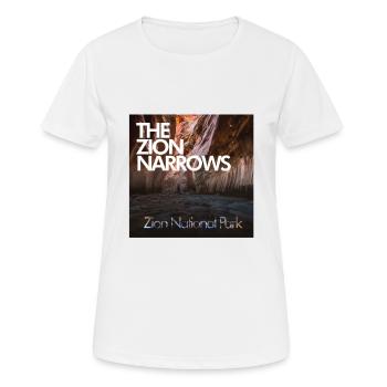 The Zion Narrows - National Park USA - Frauen T-Shirt atmungsaktiv - Weiß - Vorne - AI Model Female 172 dark (172cm)