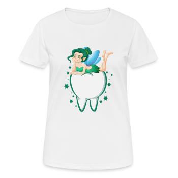 Dentiste dentaire dents dents t-shirt - T-shirt respirant Femme - blanc - Devant - AI Model Female 172 dark (172cm)
