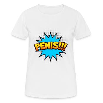 Penis Comic Style - Women's Breathable T-Shirt - white - Front - AI Model Female 172 dark (172cm)