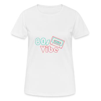 80er - Frauen T-Shirt atmungsaktiv - Weiß - Vorne - AI Model Female 172 dark (172cm)