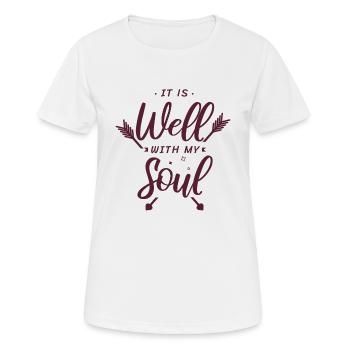 Seele - Christlich - Frauen T-Shirt atmungsaktiv - Weiß - Vorne - AI Model Female 172 dark (172cm)
