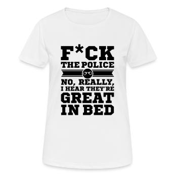 police - T-shirt respirant Femme - blanc - Devant - AI Model Female 172 dark (172cm)