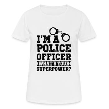 police - T-shirt respirant Femme - blanc - Devant - AI Model Female 172 dark (172cm)