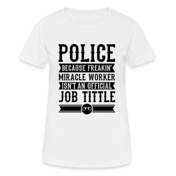 police - T-shirt respirant Femme - blanc - Devant - AI Model Female 172 dark (172cm)