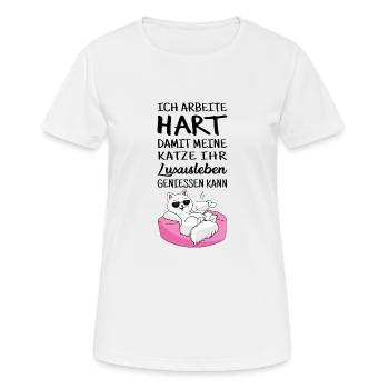 image de chat amusant vie de luxe chat ami chat - T-shirt respirant Femme - blanc - Devant - AI Model Female 172 dark (172cm)