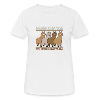Alpaka Alpakas Winning Team Teamwork Geschenk - T-shirt respirant Femme - blanc - Devant - AI Model Female 172 dark (172cm)