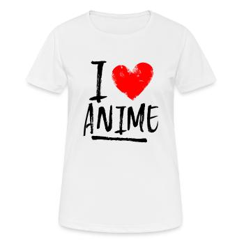 I love anime - Frauen T-Shirt atmungsaktiv - Weiß - Vorne - AI Model Female 172 dark (172cm)
