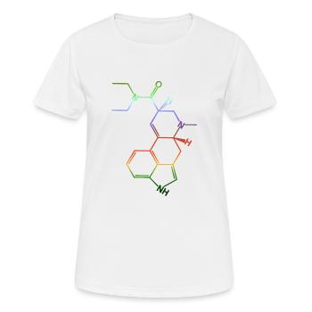 Molécule de formule structurelle LSD A. Hofmann Bicycle Day - T-shirt respirant Femme - blanc - Devant - AI Model Female 172 dark (172cm)