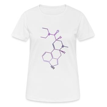 Formule structurelle LSD molécule d'acide - T-shirt respirant Femme - blanc - Devant - AI Model Female 172 dark (172cm)