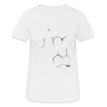 Molécule de formule structurelle LSD A. Hofmann Bicycle Day - T-shirt respirant Femme - blanc - Devant - AI Model Female 172 dark (172cm)