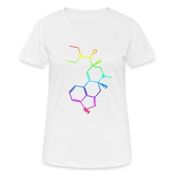 Molécule de formule structurelle LSD A. Hofmann Bicycle Day - T-shirt respirant Femme - blanc - Devant - AI Model Female 172 dark (172cm)