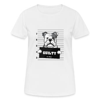Chien coupable de crime photo de prison cadeau - T-shirt respirant Femme - blanc - Devant - AI Model Female 172 dark (172cm)
