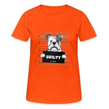 Chien coupable de crime photo de prison cadeau - T-shirt respirant Femme - orange néon - Devant - AI Model Female 172 dark (172cm)