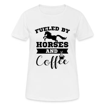 Cheval à cheval - T-shirt respirant Femme - blanc - Devant - AI Model Female 172 dark (172cm)