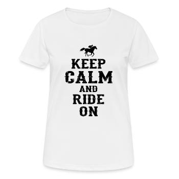 Horse riding - Women's Breathable T-Shirt - white - Front - AI Model Female 172 dark (172cm)