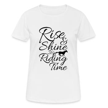 Cheval à cheval - T-shirt respirant Femme - blanc - Devant - AI Model Female 172 dark (172cm)