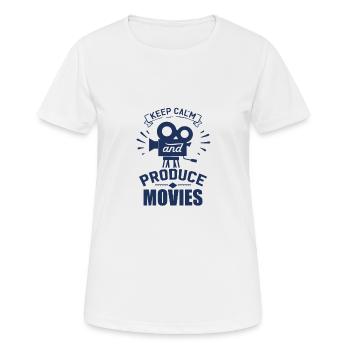 Filme Produktion Filmemacher Filmproduzent Regie - Frauen T-Shirt atmungsaktiv - Weiß - Vorne - AI Model Female 172 dark (172cm)