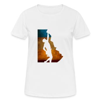 Climbing Klettern Kletterer am Fels - Frauen T-Shirt atmungsaktiv - Weiß - Vorne - AI Model Female 172 dark (172cm)