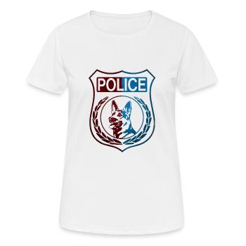 Police Polizei Abzeichen Wappen - Frauen T-Shirt atmungsaktiv - Weiß - Vorne - AI Model Female 172 dark (172cm)