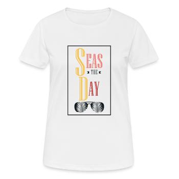 Vacances, été, mer - T-shirt respirant Femme - blanc - Devant - AI Model Female 172 dark (172cm)