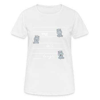Flusspferd – Hippopotamus - Hippo - Lachen - Frauen T-Shirt atmungsaktiv - Weiß - Vorne - AI Model Female 172 dark (172cm)