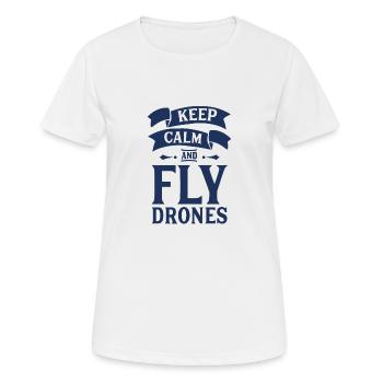 Drohne - Frauen T-Shirt atmungsaktiv - Weiß - Vorne - AI Model Female 172 dark (172cm)
