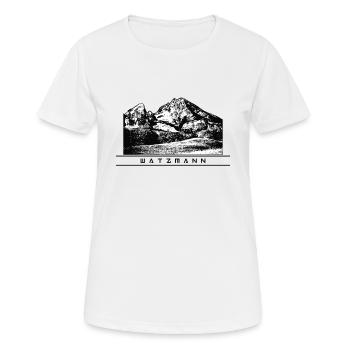 Berg Watzmann original Umriss - Frauen T-Shirt atmungsaktiv - Weiß - Vorne - AI Model Female 172 dark (172cm)