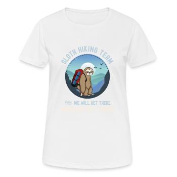 Sloth Hiking Team We Will Get There When We Get - Women's Breathable T-Shirt - white - Front - AI Model Female 172 dark (172cm)