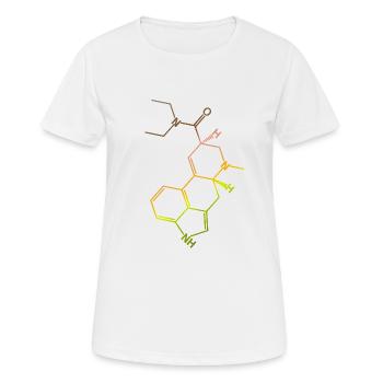 Molécule de formule structurelle LSD A. Hofmann Bicycle Day - T-shirt respirant Femme - blanc - Devant - AI Model Female 172 dark (172cm)
