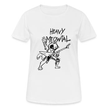 Heavy Metal Katze Geschenk für Katzen Gitarre Goth - Frauen T-Shirt atmungsaktiv - Weiß - Vorne - AI Model Female 172 dark (172cm)