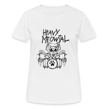 Heavy Metal, batteur de chat, batteur goth goth - T-shirt respirant Femme - blanc - Devant - AI Model Female 172 dark (172cm)
