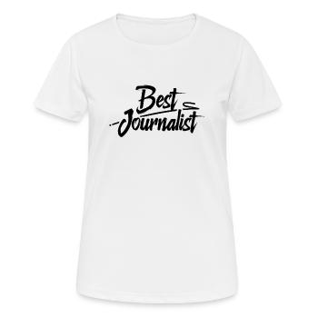 Journalist Journalismus Reporter Presse Zeitung - Frauen T-Shirt atmungsaktiv - Weiß - Vorne - AI Model Female 172 dark (172cm)