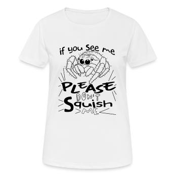 Cute spider tarantula crushing bullet eyes - Women's Breathable T-Shirt - white - Front - AI Model Female 172 dark (172cm)