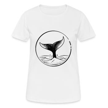 Whale fin whale water fin lake gift - Women's Breathable T-Shirt - white - Front - AI Model Female 172 dark (172cm)