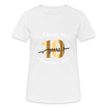 10th wedding anniversary 10 years Married gift - Women's Breathable T-Shirt - white - Front - AI Model Female 172 dark (172cm)