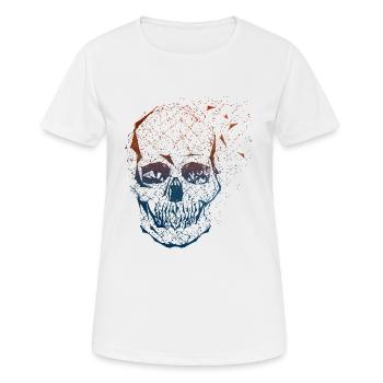 Skull - Frauen T-Shirt atmungsaktiv - Weiß - Vorne - AI Model Female 172 dark (172cm)
