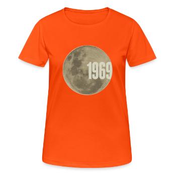 50th Anniversary Apollo 11, 1969 Moon Landing - Women's Breathable T-Shirt - neon orange - Front - AI Model Female 172 dark (172cm)