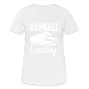 ASPHALT Cowboy Shirt · LKW Fahrer · Geschenk - Frauen T-Shirt atmungsaktiv - Weiß - Vorne - AI Model Female 172 dark (172cm)