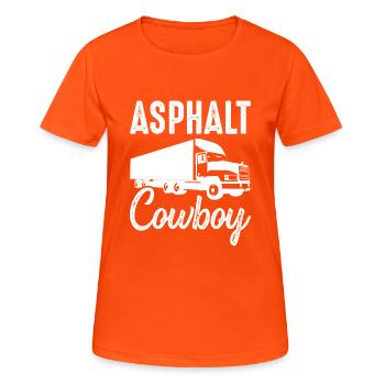 Asphalt cow-boy shirt · Camionneur · Cadeau - T-shirt respirant Femme - orange néon - Devant - AI Model Female 172 dark (172cm)