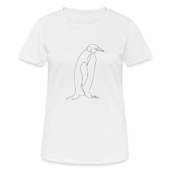 Penguin Drawing - Women's Breathable T-Shirt - white - Front - AI Model Female 172 dark (172cm)