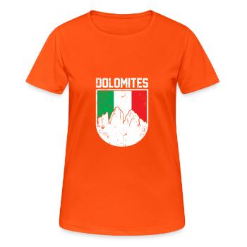 cadeau dolomites italie - T-shirt respirant Femme - orange néon - Devant - AI Model Female 172 dark (172cm)