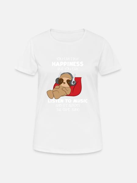 Sloth sloths - sloth fan - music - Women's Breathable T-Shirt - white